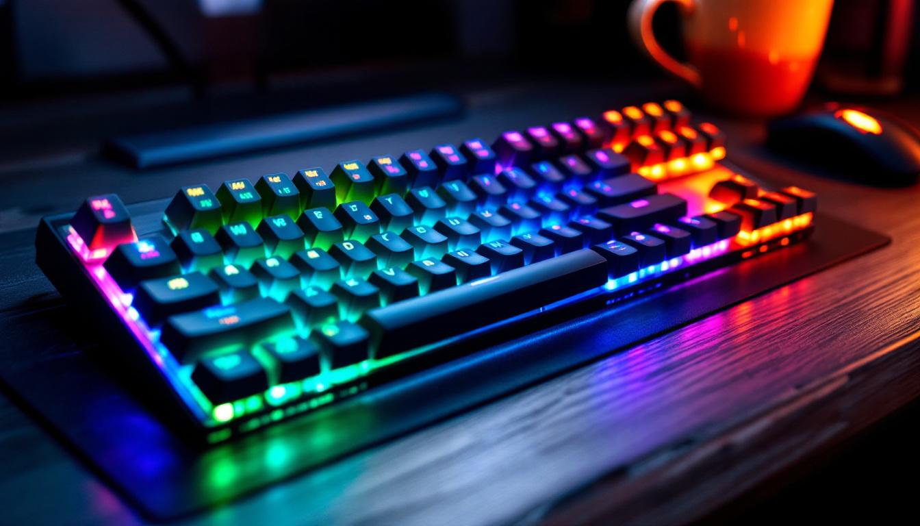 Clavier gaming RGB thème anime avec touches personnalisées otaku