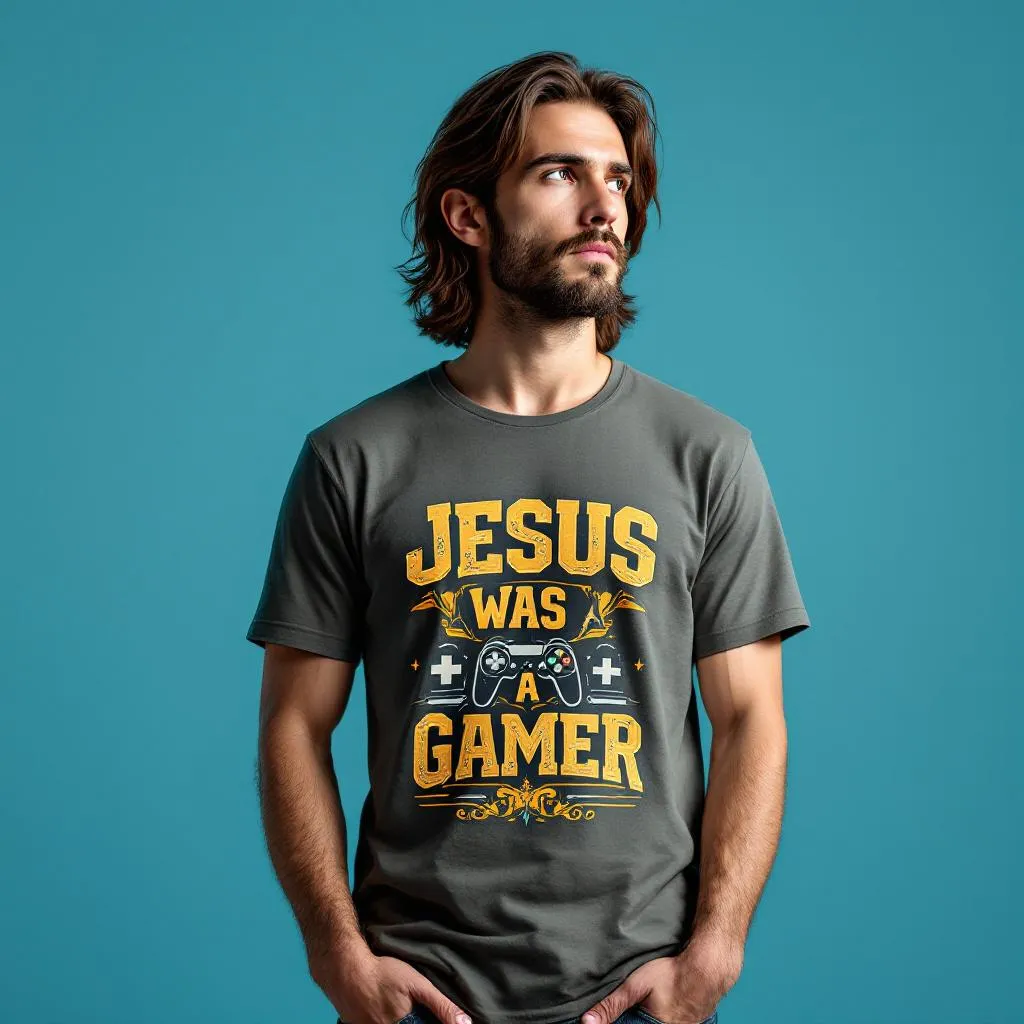 T-shirt Jesus Was A Gamer - Collection Gaming Provocante | 