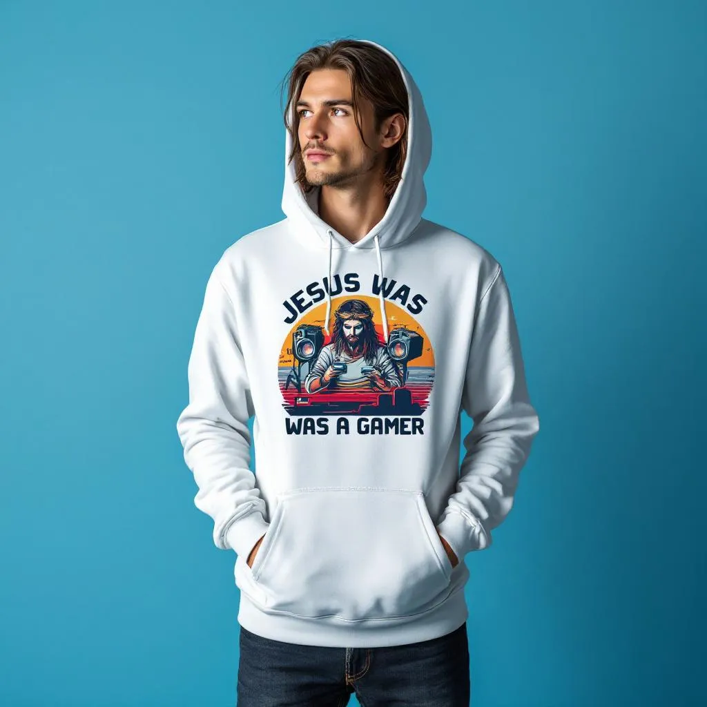 Sweat Jesus Was A Gamer - Collection Crewneck Iconique |  - Sweat-shirt crewneck otaku