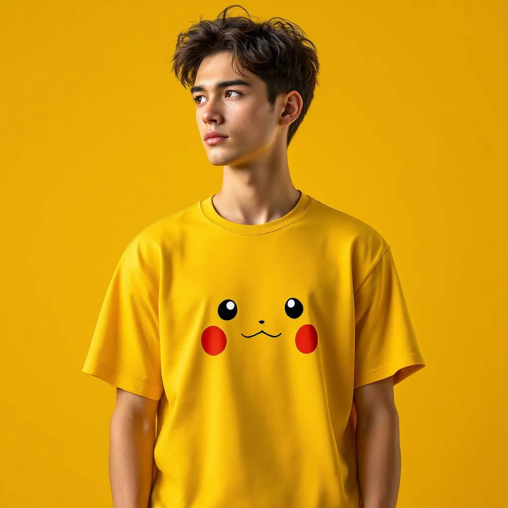 T-shirt Pikachu Headshot - Collection Pokémon Exclusive |  - Tee-shirt headshot otaku de qualité