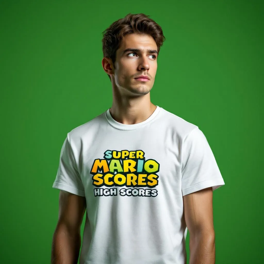 T-shirt Mario High Scores - Collection Retro Gaming |  - Tee-shirt Mario Bros Nintendo