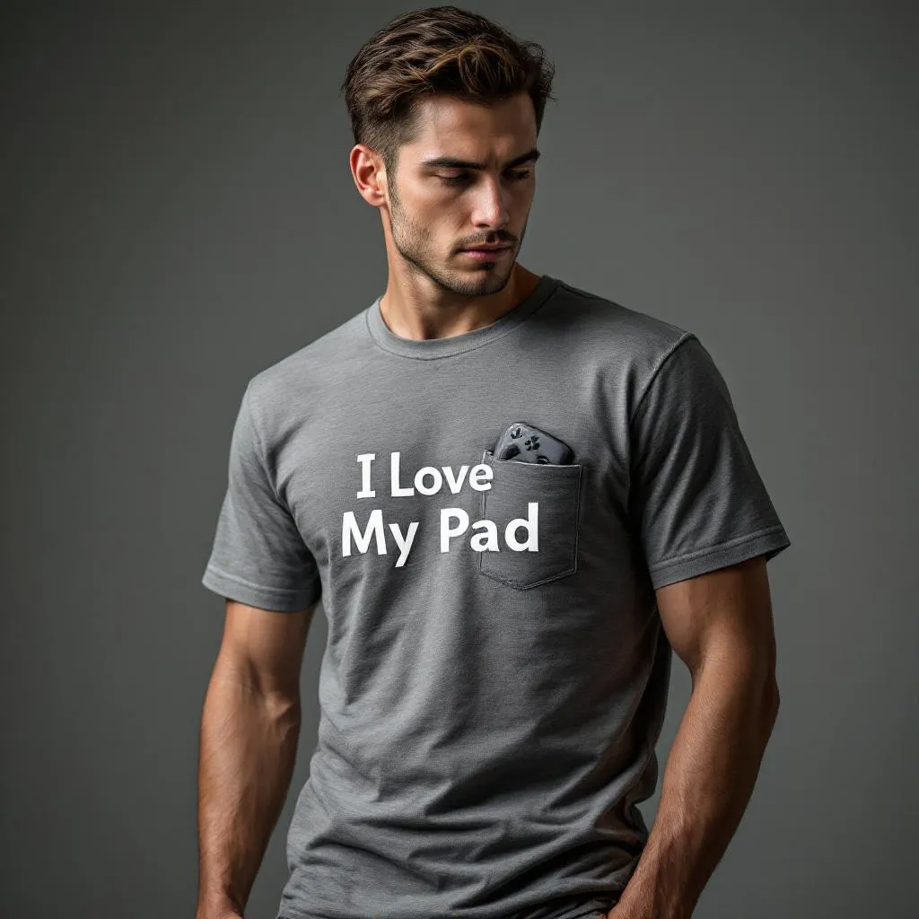 T-shirt Pocket I Love My Pad - Collection Gaming Gamer | 