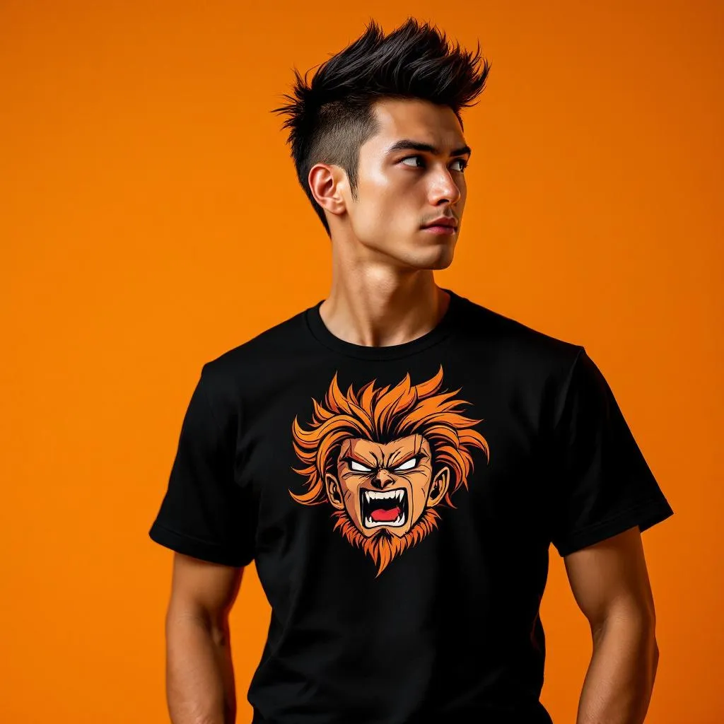 T-shirt Sangoku Headshot - Collection Dragon Ball Exclusive |  - Design headshot manga et anime
