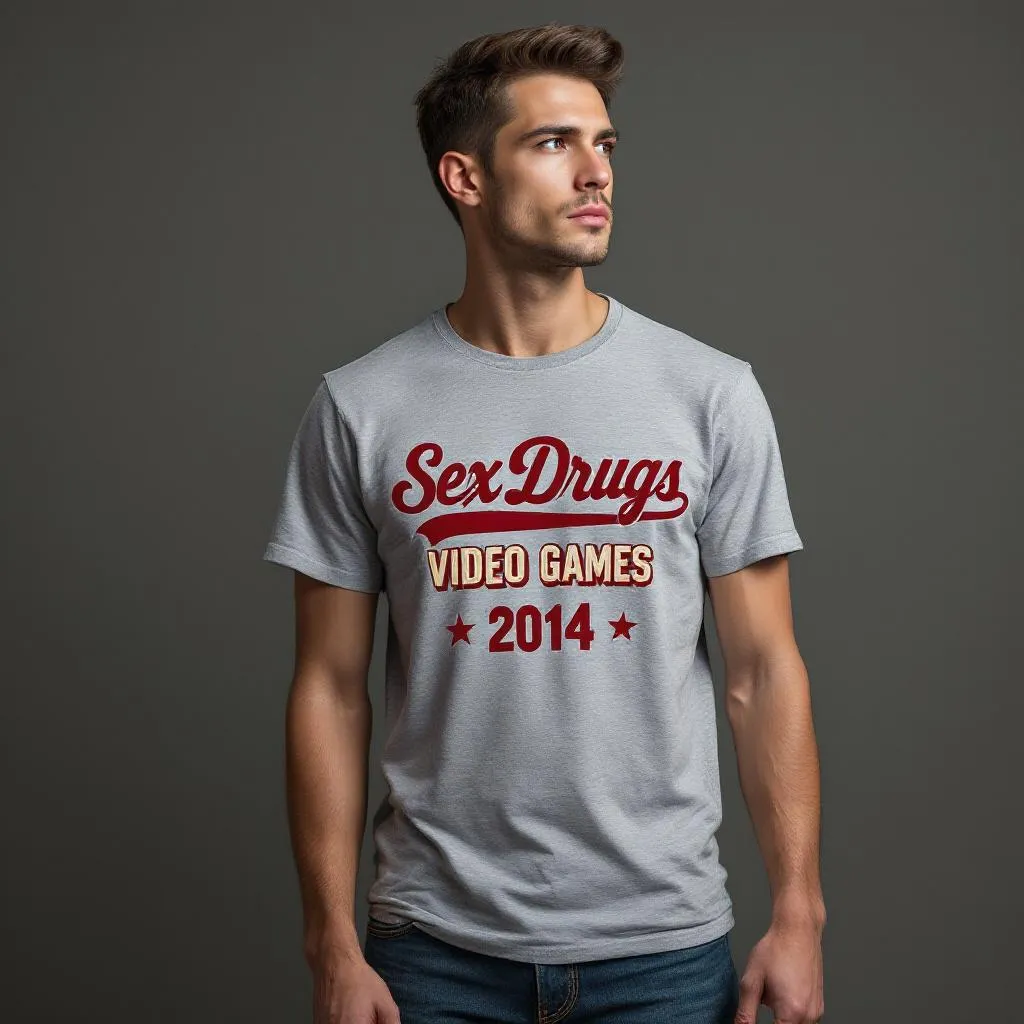 T-shirt Sex Drugs Video Games - Collection Gaming Provocante |  - Tee-shirt gaming otaku